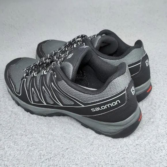 Salomon Aramis Hiking Shoes Mens 10 US Gray Black Blue Outdoor Walking EUC