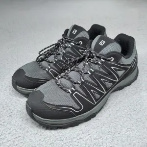 Salomon Aramis Hiking Shoes Mens 10 US Gray Black Blue Outdoor Walking EUC