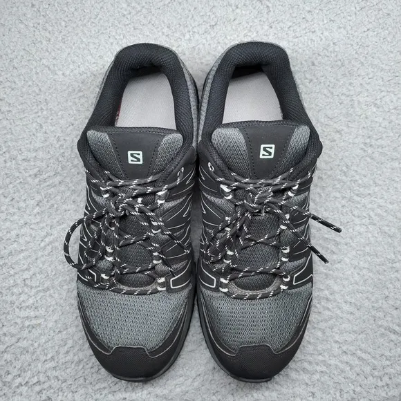 Salomon Aramis Hiking Shoes Mens 10 US Gray Black Blue Outdoor Walking EUC
