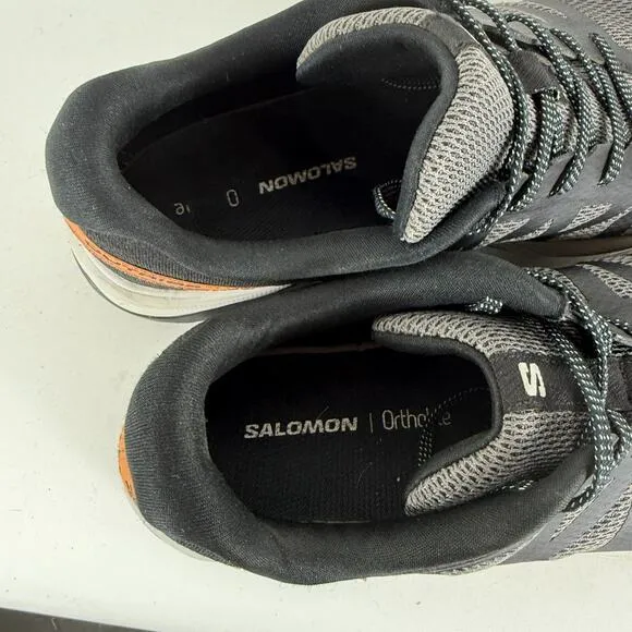 Salomon Outrise Gore-Tex Hiking Shoes Womens 8.5 Black Gray Mesh Lace-Up Low Top