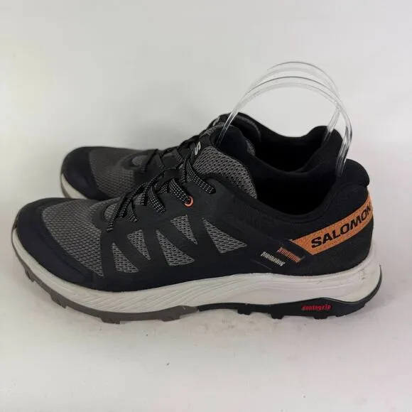 Salomon Outrise Gore-Tex Hiking Shoes Womens 8.5 Black Gray Mesh Lace-Up Low Top