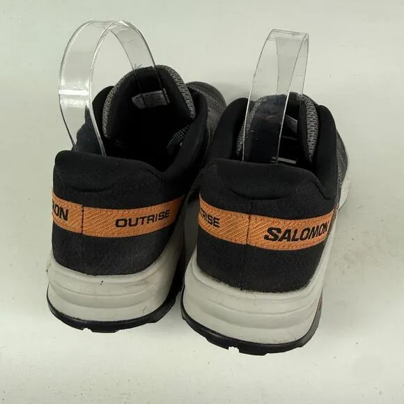 Salomon Outrise Gore-Tex Hiking Shoes Womens 8.5 Black Gray Mesh Lace-Up Low Top