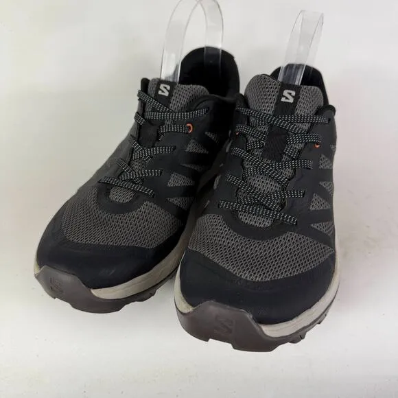 Salomon Outrise Gore-Tex Hiking Shoes Womens 8.5 Black Gray Mesh Lace-Up Low Top
