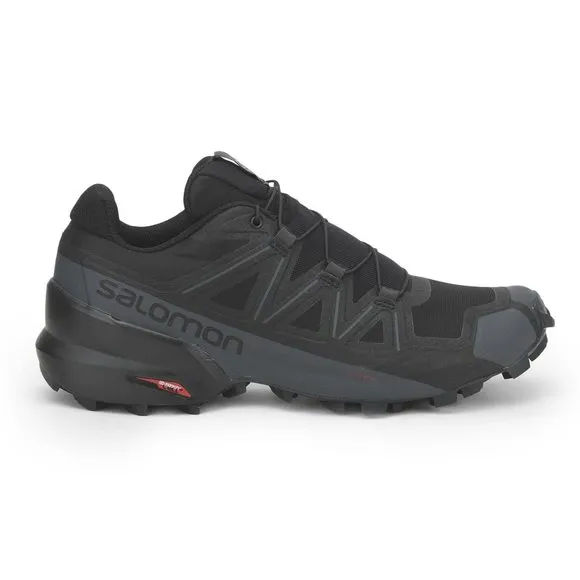 SALOMON SPEEDCROSS 5 TRAIL RUNNING SHOES FOR MEN, BLACK/BLACK/PHANTOM, 11