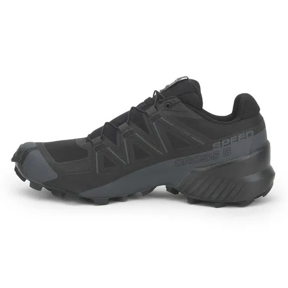 SALOMON SPEEDCROSS 5 TRAIL RUNNING SHOES FOR MEN, BLACK/BLACK/PHANTOM, 11