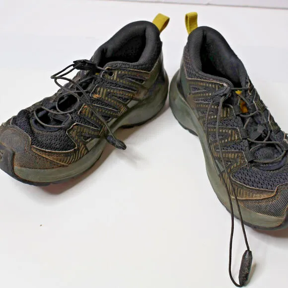 Salomon X Ultra GTX Black Youth 13 K Water Resistant Hiking Shoes Kids Bungee *