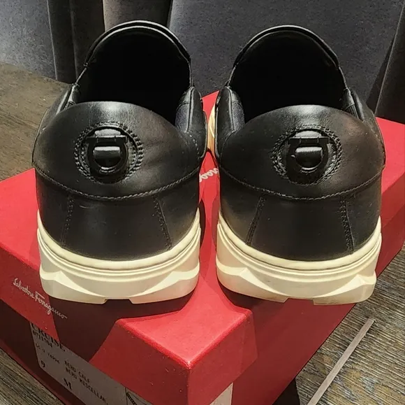 Salvatore Ferragamo Black Cruise Willy Slip-On Sneakers