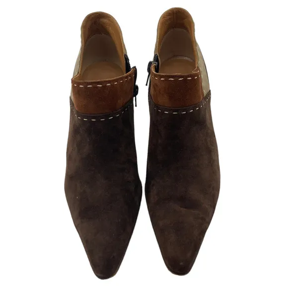 Salvatore Ferragamo suede pointed toe ankle boots