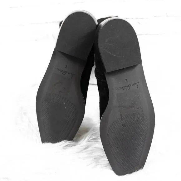 Sam Edelman Black Suede Leather Flat Knee High Riding Boots Womens Size 8 Clive