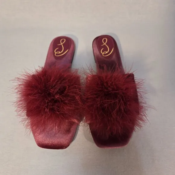 SAM EDELMAN Legally Blonde Old Money Clueless MAGENT Francie Puff Slipper Size 9