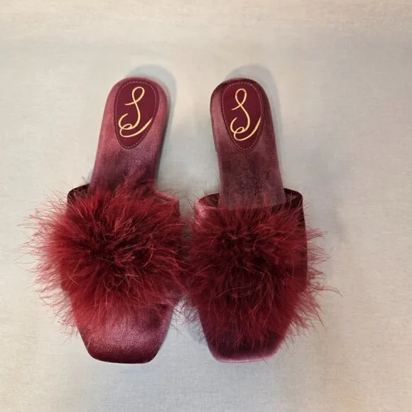 SAM EDELMAN Legally Blonde Old Money Clueless MAGENT Francie Puff Slipper Size 9