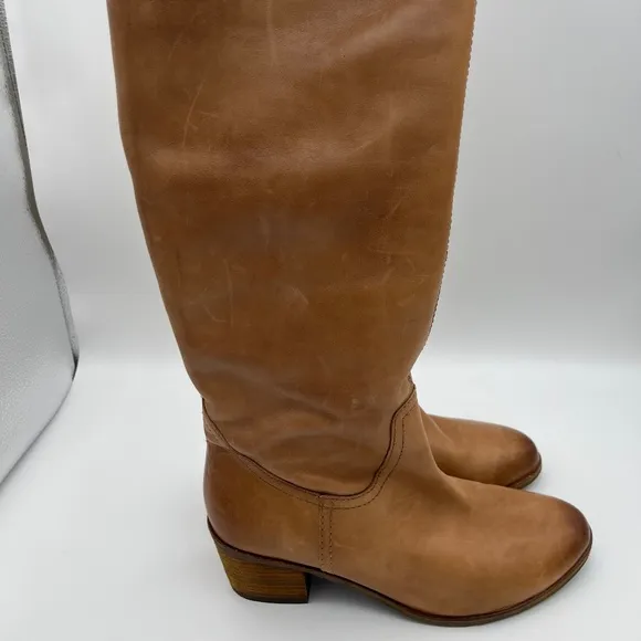 Sam Edelman Loren Knee High Leather Golden Caramel Boots; Size 9