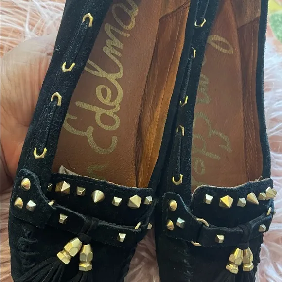 Sam Edelman shoes womens flat black golden rivets