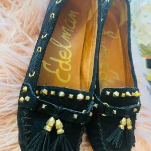 Sam Edelman shoes womens flat black golden rivets