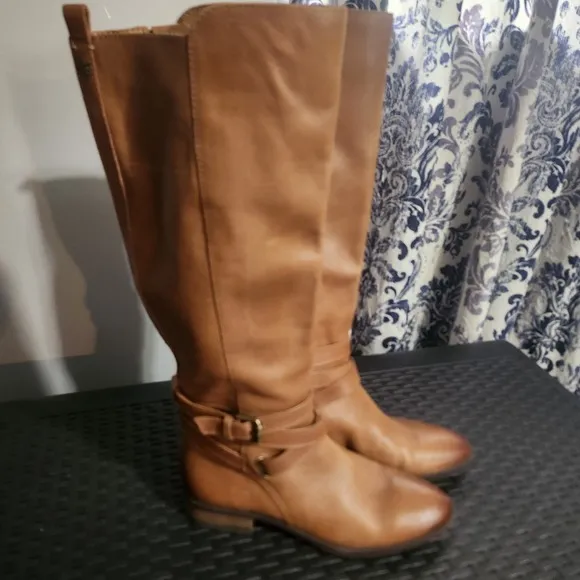 Sam Edelman Women's Pansy Whiskey Leather Boot Size 10-10.5 M (MSRP $225) EUC