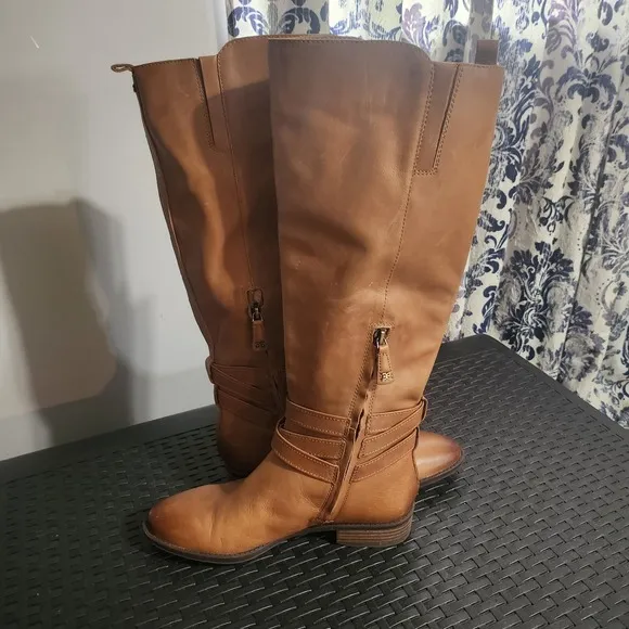 Sam Edelman Women's Pansy Whiskey Leather Boot Size 10-10.5 M (MSRP $225) EUC
