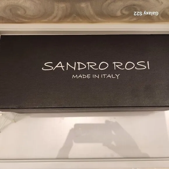 Sandro Rosi Buckle Leather Slides. Made in Italy. Size EU 40/US 9