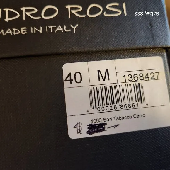Sandro Rosi Buckle Leather Slides. Made in Italy. Size EU 40/US 9