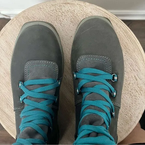 Santana Canada Marinda Lace Up Faux Fur All Weather Boots Gray Teal Size 11 NWOB