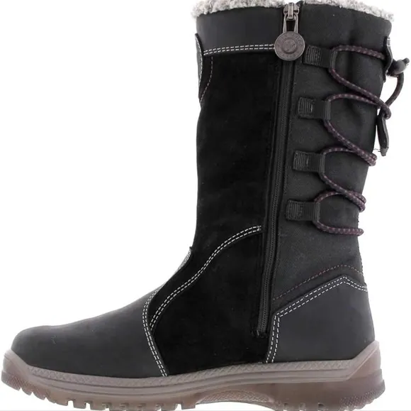 SANTANA CANADA size 6 / 37 womens winter insulated leather boots warm wool lined