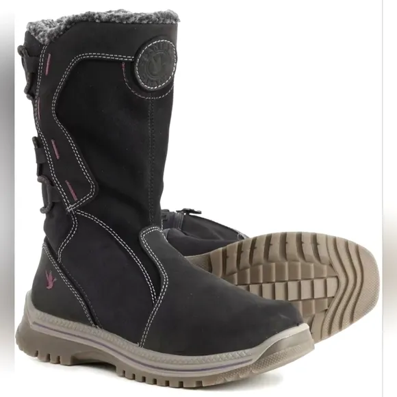SANTANA CANADA size 6 / 37 womens winter insulated leather boots warm wool lined