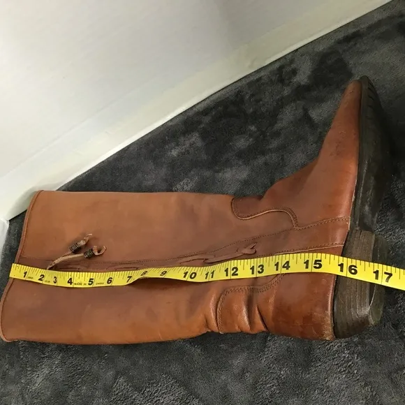 Santana Canada Women's Brown Leather Equestrian Slip On Plaid Lining Boots Sz 7