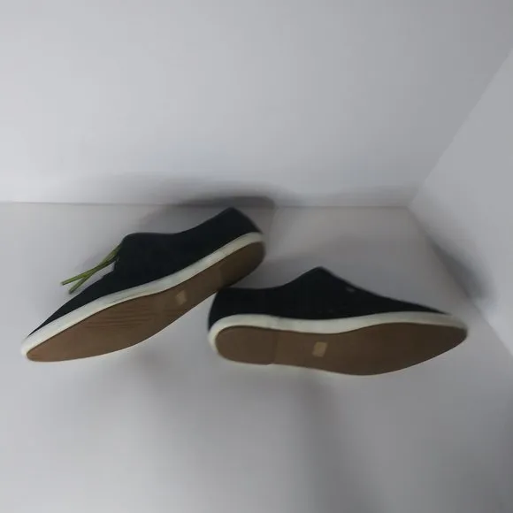 Sanuk Kat Fringe Black Suede Sidewalk Flat Slip On Shoes Size 7.5 EUC