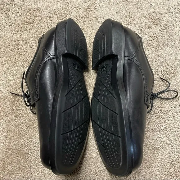 SAS Ambassador Lace Up Oxford Black Leather Shoes 11.5 WW (Double Wide)