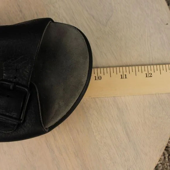 SAS Bravo Leather Slingback Sandals Mens 6 Womens 7.5 Black Padded Comfort Shoes