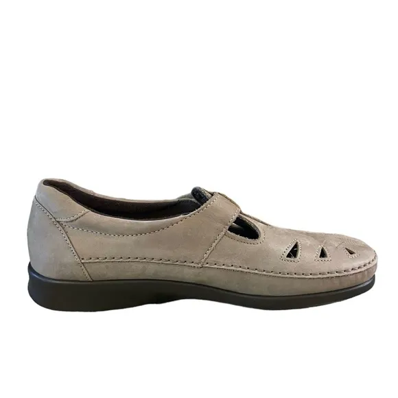 SAS Roamer Womens Slip‎ On Brown Suede Adjustable Casual Shoes Size 9.5