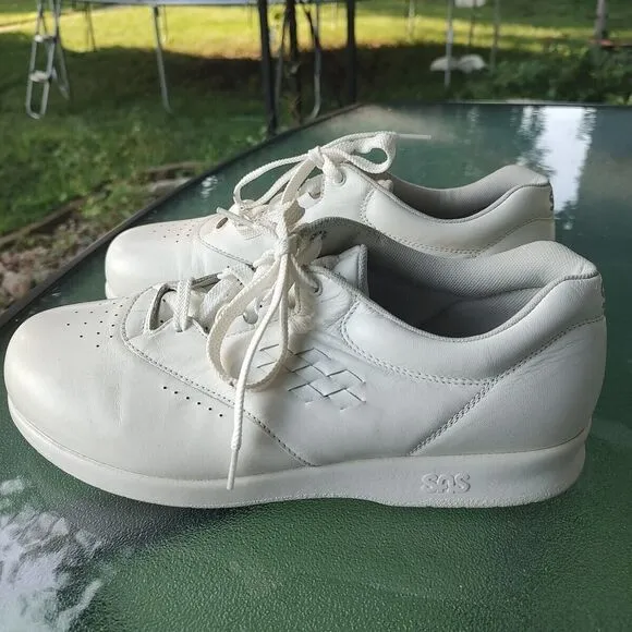 SAS Shoes Women's 9.5 WW Extra Wide FREETIME White Leather Walking 0083-049