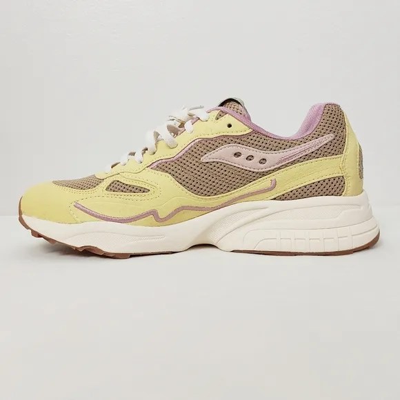 Saucony 3D Grid Hurricane Sneakers Men's 8.5 Women's 10 Unisex Tan Yellow Shoes
