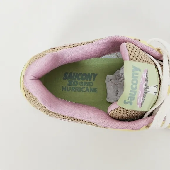 Saucony 3D Grid Hurricane Sneakers Men's 8.5 Women's 10 Unisex Tan Yellow Shoes