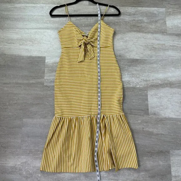 Saylor Doris Dress in Mustard Stripe