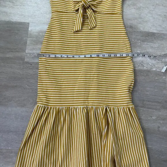 Saylor Doris Dress in Mustard Stripe
