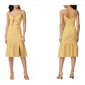 Saylor Doris Dress in Mustard Stripe