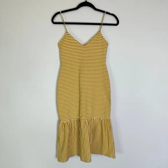 Saylor Doris Dress in Mustard Stripe