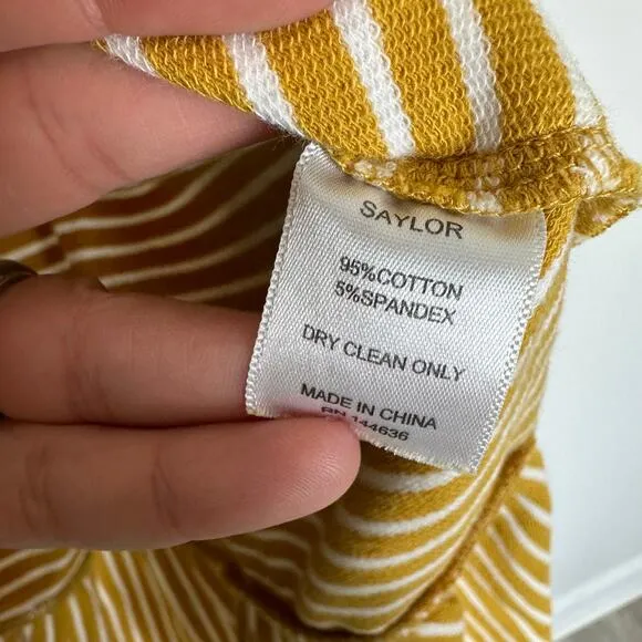 Saylor Doris Dress in Mustard Stripe