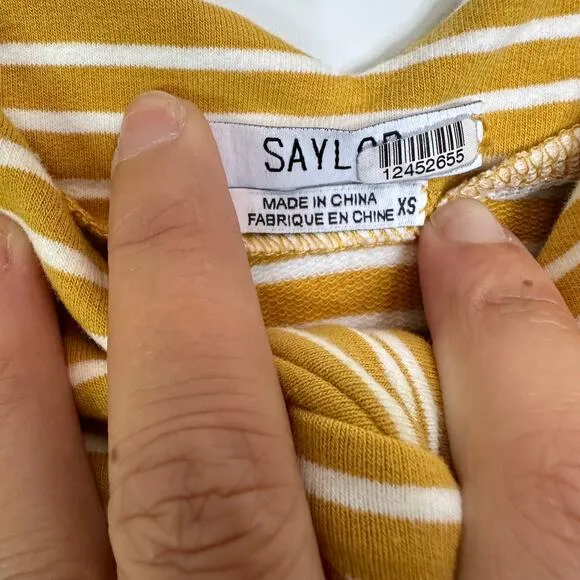 Saylor Doris Dress in Mustard Stripe