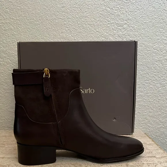 SB14 Franco Sarto Leather Ankle Boots - Jessica Size 9M