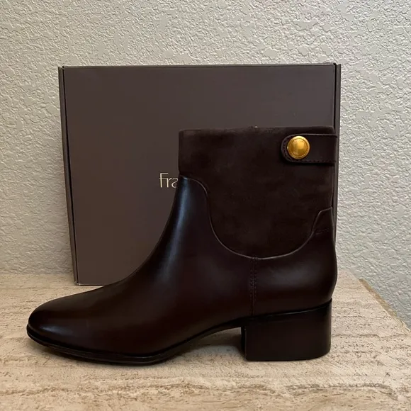 SB14 Franco Sarto Leather Ankle Boots - Jessica Size 9M