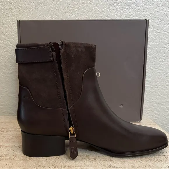 SB14 Franco Sarto Leather Ankle Boots - Jessica Size 9M