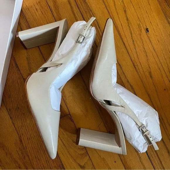 Schutz Blanche Pumps Pearl white shoes high heels Revolve Sz 8.5
