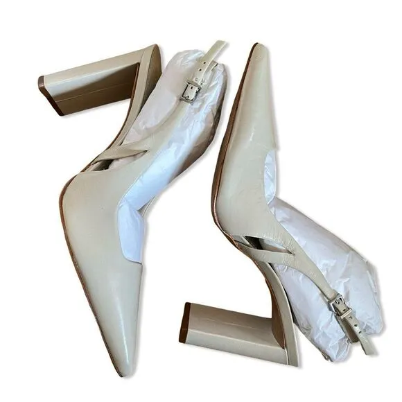 Schutz Blanche Pumps Pearl white shoes high heels Revolve Sz 8.5