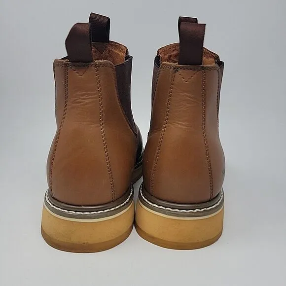 Sears Diehard Mens Romeo Work Boots Soft Toe Brown Leather Pull On Size 12 D
