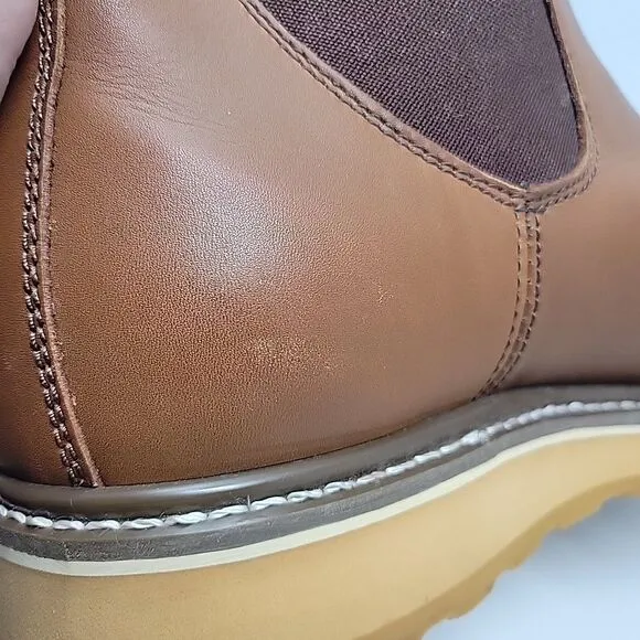 Sears Diehard Mens Romeo Work Boots Soft Toe Brown Leather Pull On Size 12 D