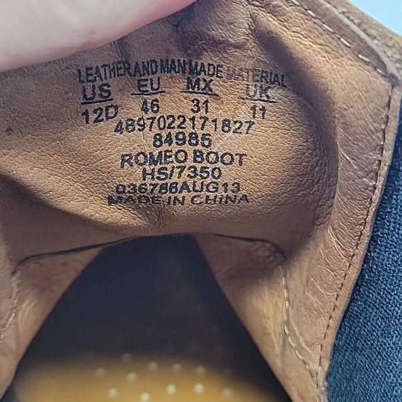 Sears Diehard Mens Romeo Work Boots Soft Toe Brown Leather Pull On Size 12 D