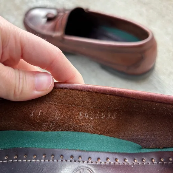 Sebago Men's Shoes Made in USA Size 11 D Brown Leather Tassle Slip On Lo…