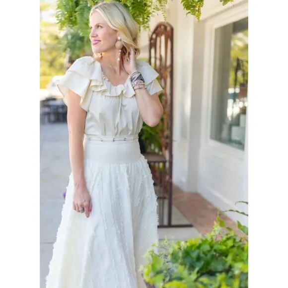 S'edge Edith Boho Skirt Bone NWT Large