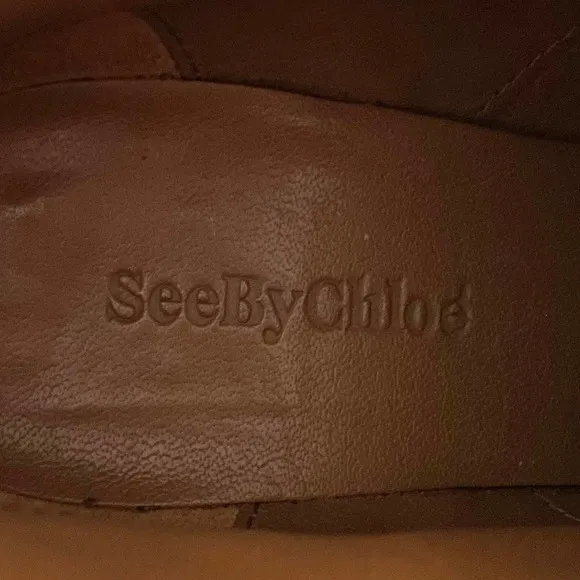 See by Chloe Boots Womens EU 36 US 6 Brown Black Suede Ankle Wedge Booties Shoes